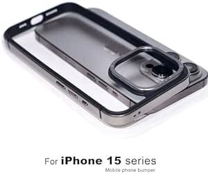 MQman iPhone15 Pro バンパー 側面ケース アルミレンズ保護 シリコン 鍍金 薄型 放熱 ステンレス鏡面仕上げ メ_画像2