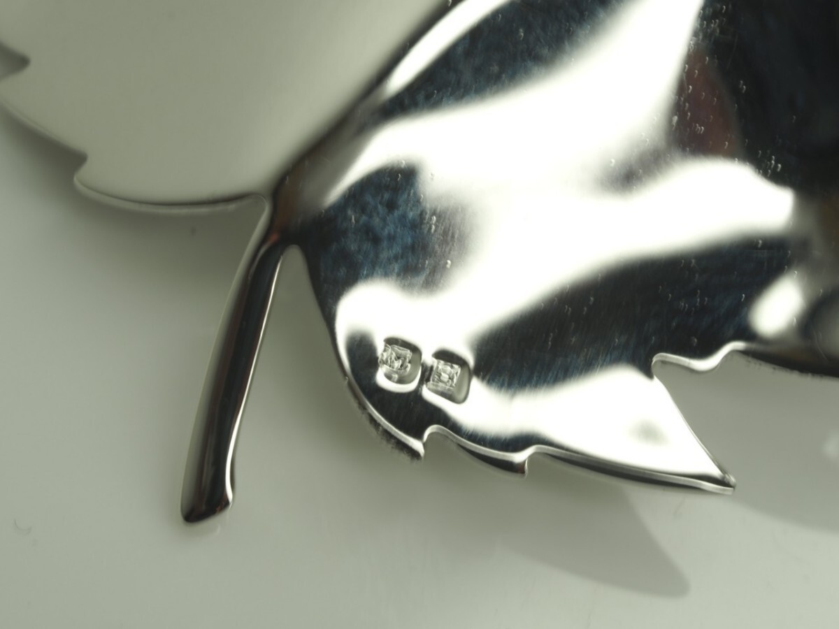 MIKIMOTO　ミキモト　素敵な一粒パールのカエデブローチ　シルバー　SILVER925 天然アコヤ本真珠　パール6.6mm珠