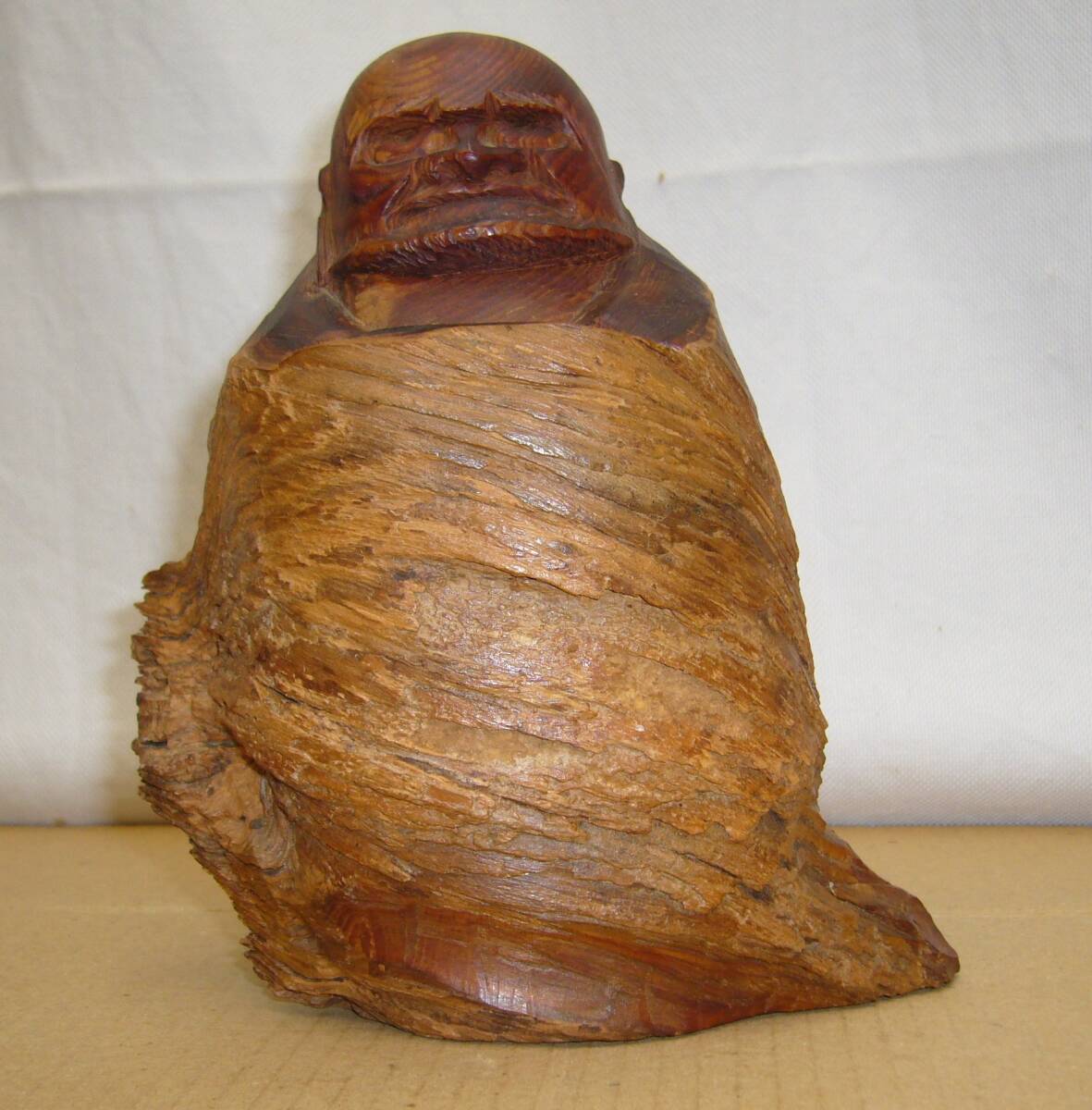 Yahoo!オークション - (銘） 象月刀達磨大師 木彫 一刀彫 高さ約17㎝