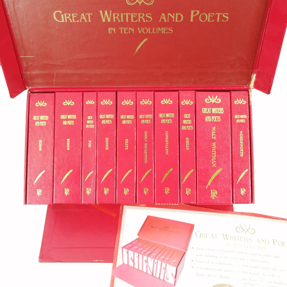 【中古・美品】Great Writers and Poets In Ten VoLumes / Burns Byron Dickinson Donne Keats Poe 洋書 (#DLY7D) _画像3