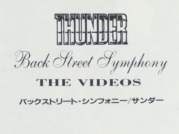 0LD/ лазерный диск Thunder (Thunder)[ задний Street * симфония ]1990 год с поясом оби Live изображение .MV