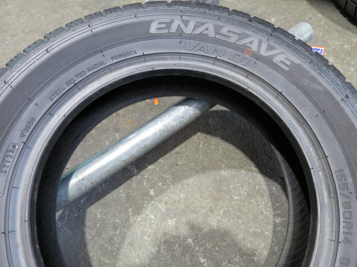 22年製 155/80R14 88/86N LT ◆ダンロップ ENASAVE VAN01◆ 4本 J1198 夏タイヤ_画像9