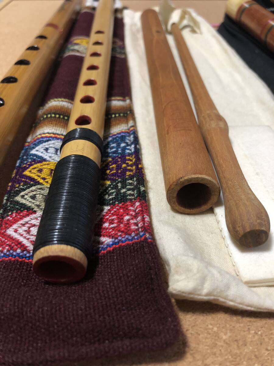 [1 jpy ~ start ]CHOROIkoroi length pipe cleaning stick attaching wooden / MUSICAL FULUTE pipe recorder other 5 point together woodwind instrument tradition musical instruments [ present condition goods ]