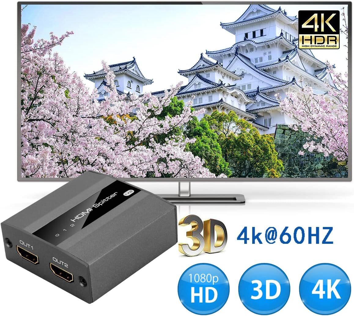 耐久性抜群 HDMI 分配器 SP902 4K 60Hz スプリッター 2出力_画像3