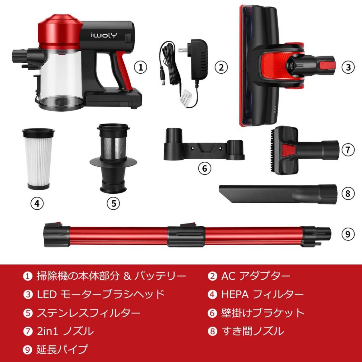 3段階の吸引力調節が可能なコードレススティック掃除機_画像9