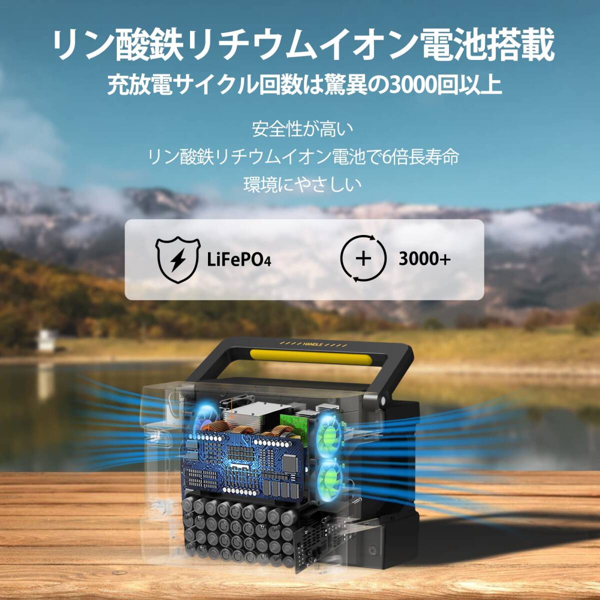 ☆ポータブル電源 リン酸鉄 大容量 出力600W 非常事態　緊急用　災害_画像4