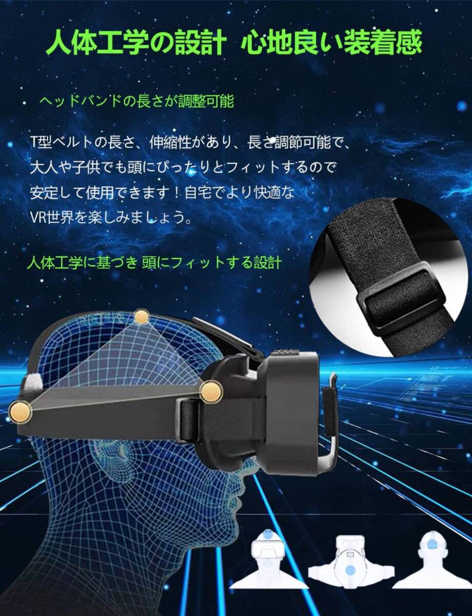 VRゴーグル スマホ用 VRメガネ ブラック