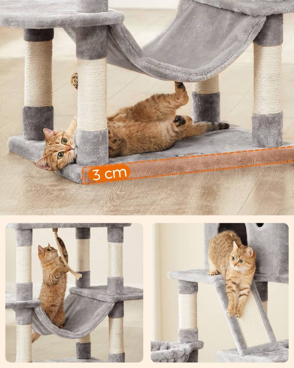 多頭飼い向けの簡単組み立て2m超のキャットタワー_画像5