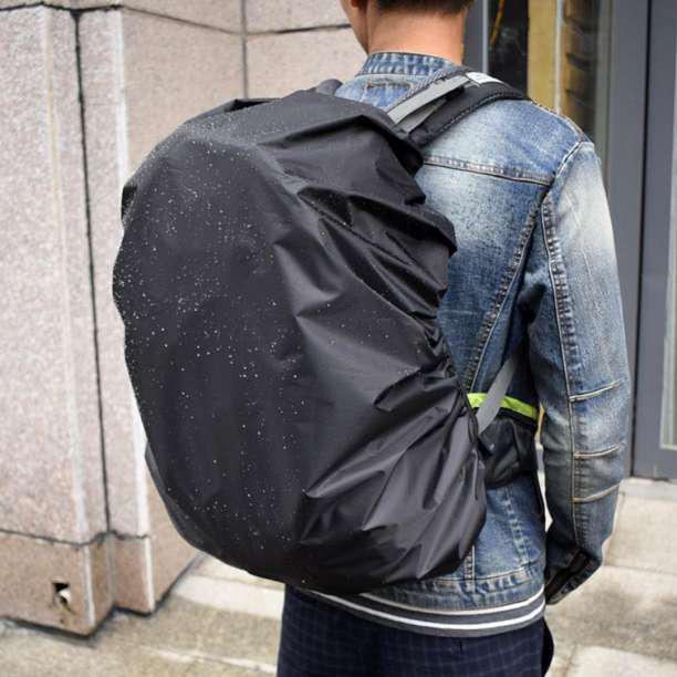 リュック レインカバー 黒 ブラック 通学 通勤 登山 撥水 カバー 中型 防水