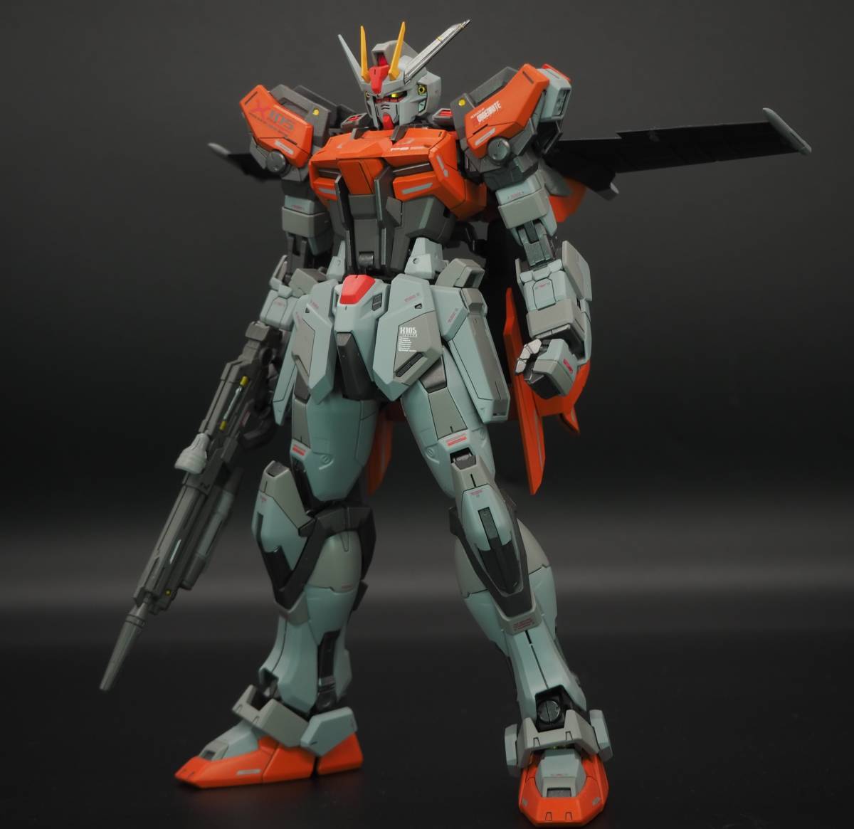 1/100 MＧ エールストライクVer.RM 改造塗装済 完成品 ガンプラ_画像1