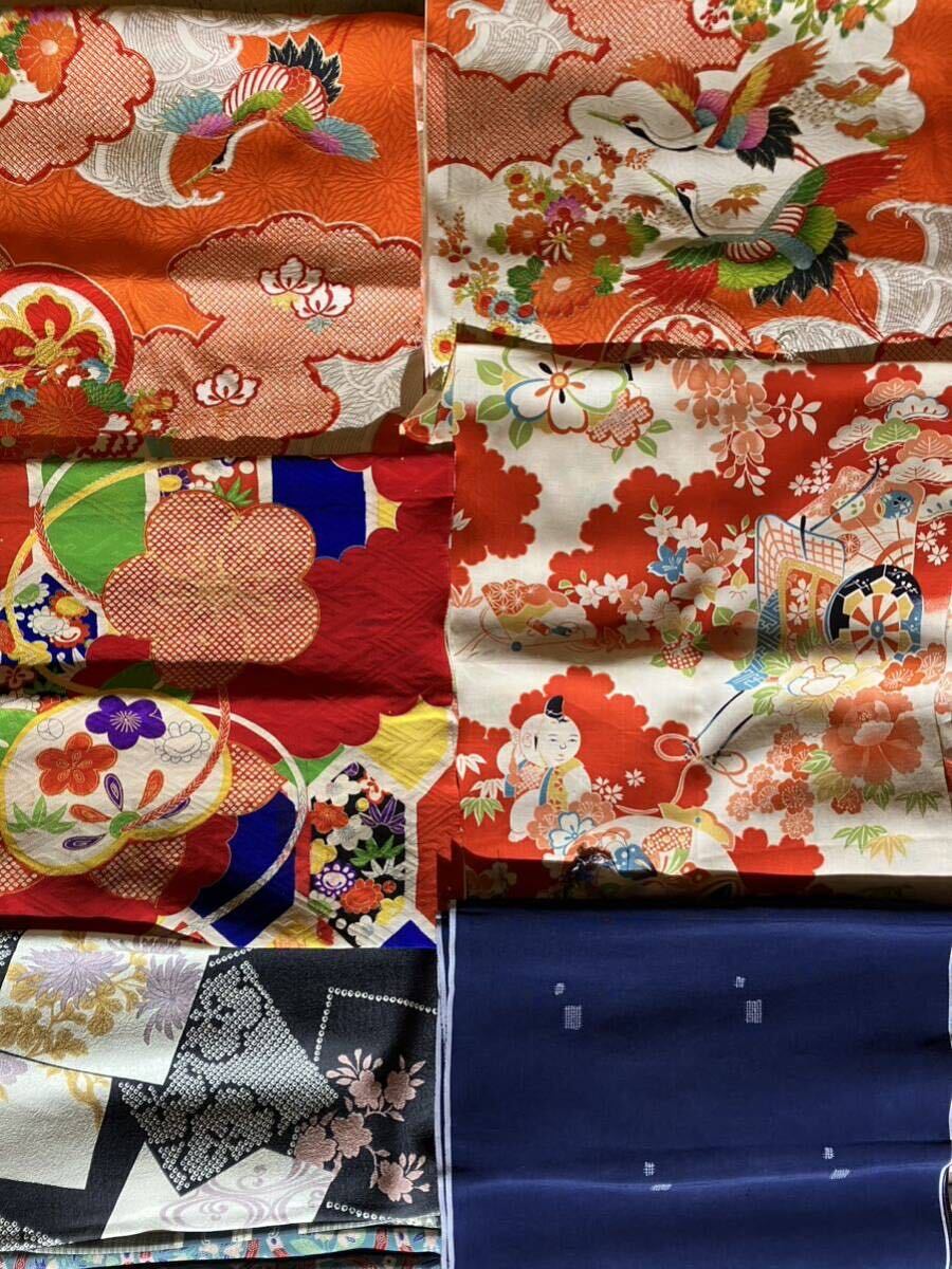 [ много!!!] античный Vintage кимоно ткань старый ткань ткань лоскут - gire ручная работа рукоделие лоскутное шитье переделка 