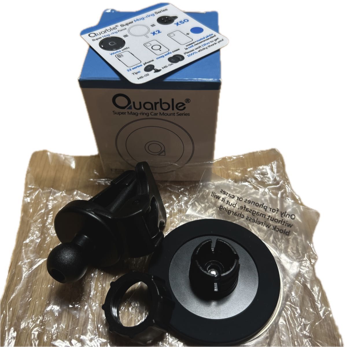 Quarbleエアベントカーマウントホルダースティックダッシュボード磁気電話リングホルダー