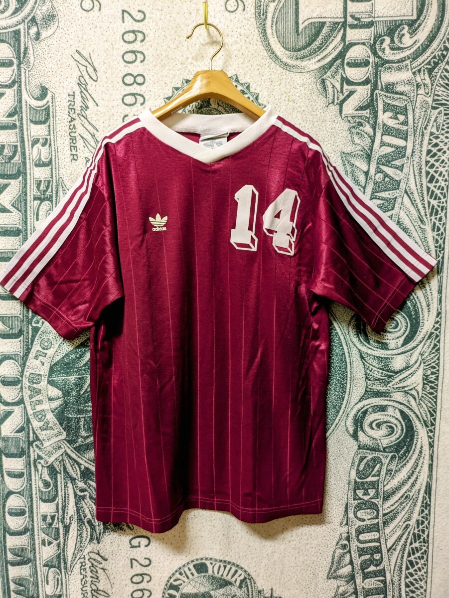 90s ビンテージ ADIDAS USA製 半袖T プラクティス サッカーゲームシャツ ATP 1990年代■サイズ表記L 古着 アメリカ製 madeinusa 古着 80s_画像2