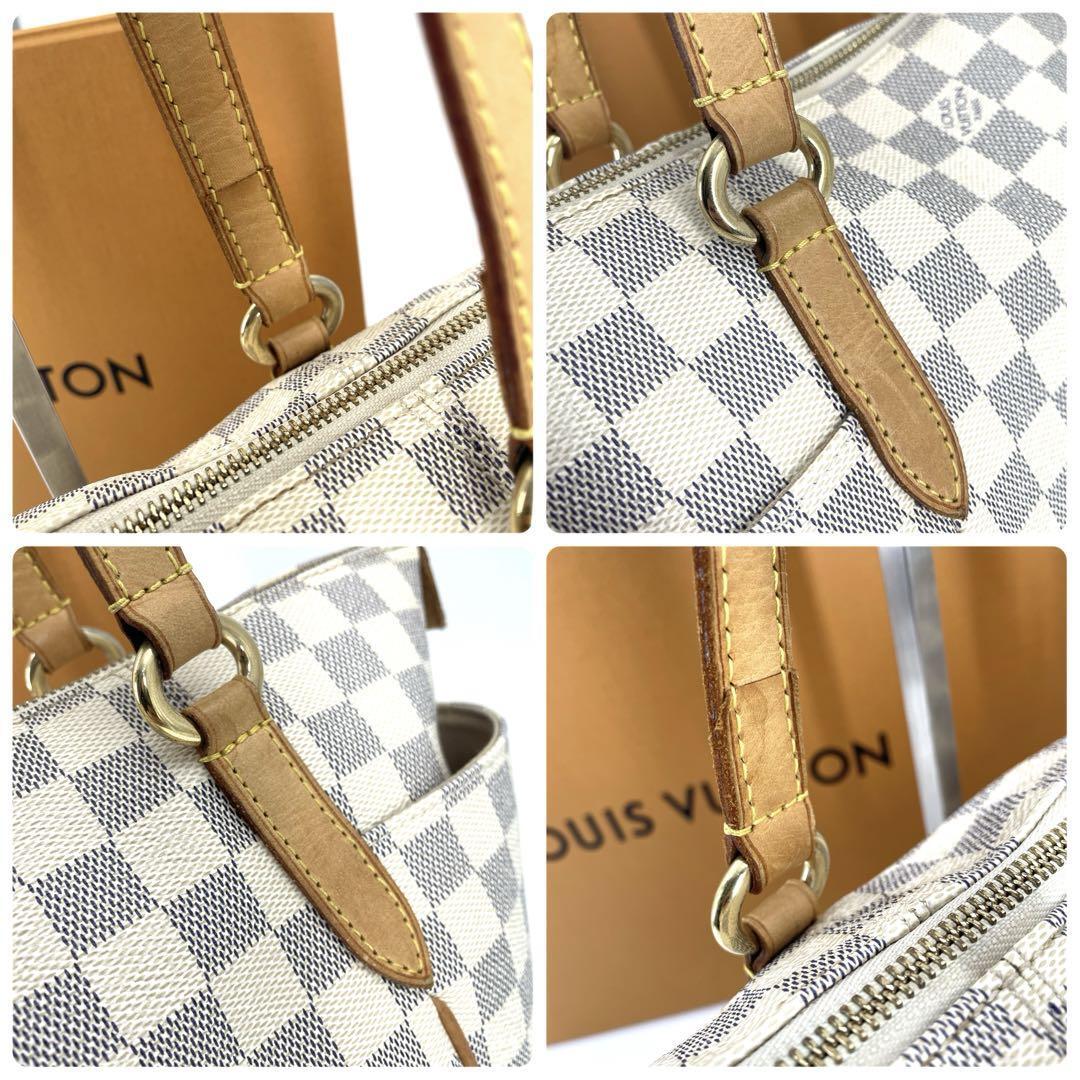 c659真贋済【ルイヴィトン】美品” LOUIS VUITTON ダミエアズール トータリーPM トートバッグ 白 N41280 肩掛け ジップ 自立 台形 舟型 鞄_画像5