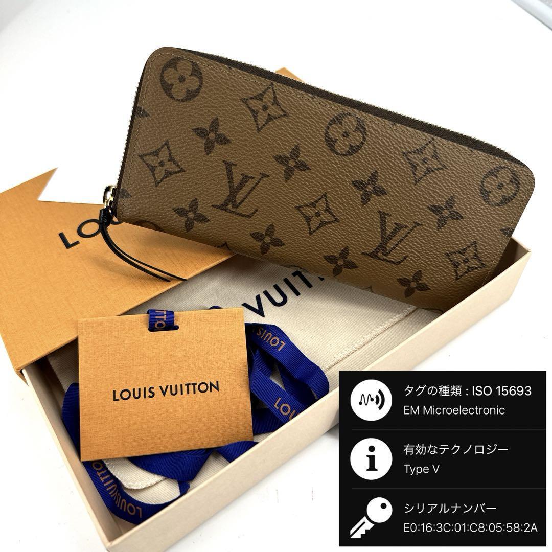 c718真贋済【ルイヴィトン】未使用級”Louis Vuitton モノグラム リバース ポルトフォイユ クレマンス ジッピーウォレット M82336 ラウンド_画像1