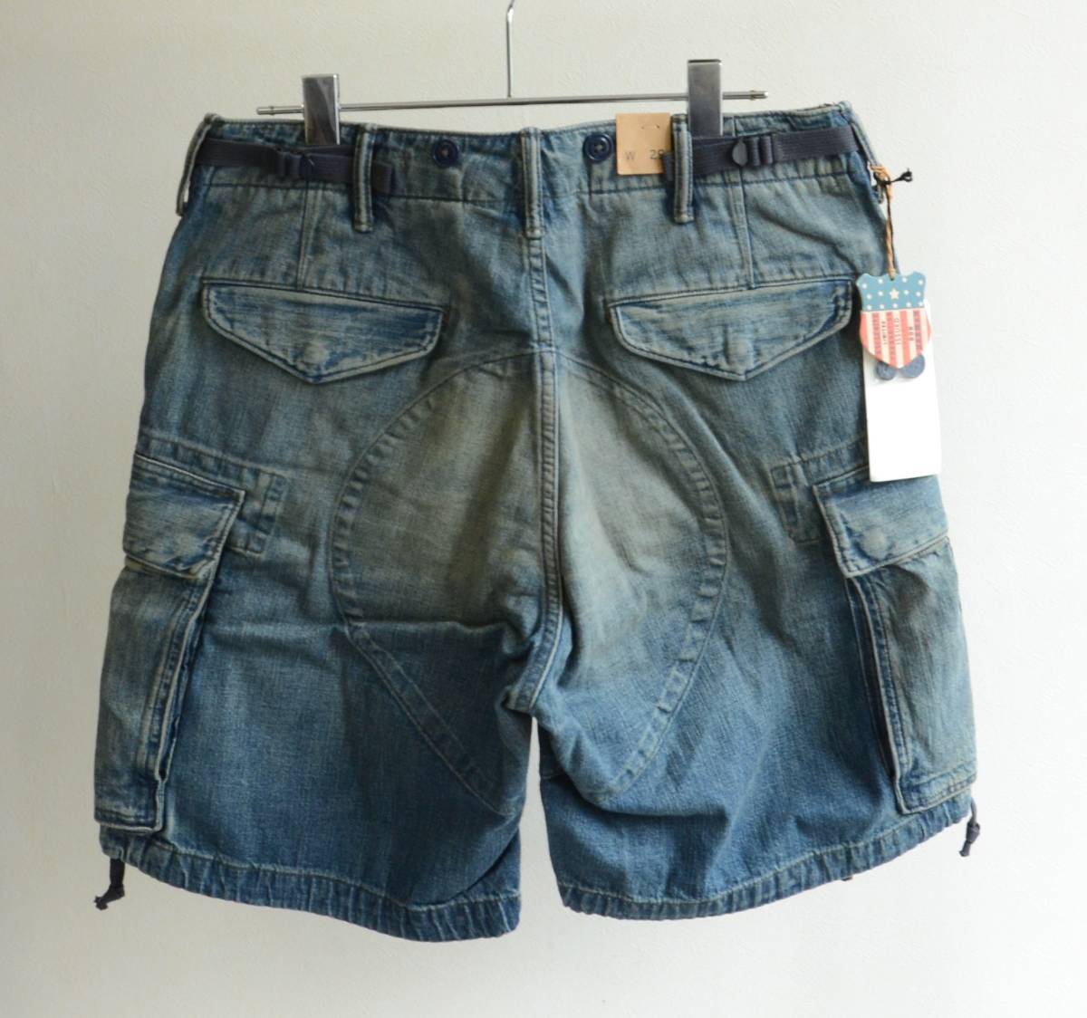 新品 ロンハーマン × RRL Denim Cargo Short デニム カーゴショーツ ビンテージ加工 size 30_画像2