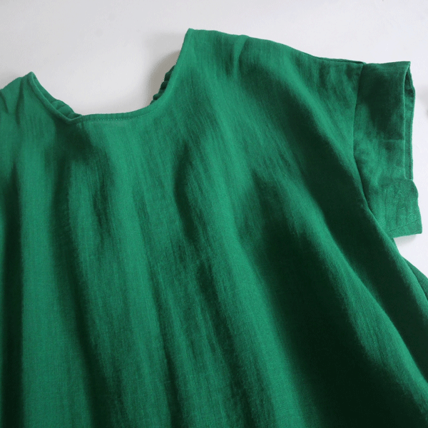 # used # Urban Research Sonny Label# back ribbon gya The - One-piece green!linen Like .... texture (fabric)!.. Silhouette!