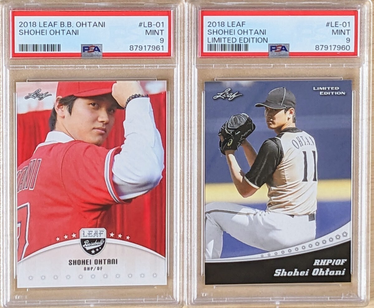 【大谷翔平 PSA9】2018 LEAF RC＆Limited Edition 2枚 送料無料 TOPPS_画像1