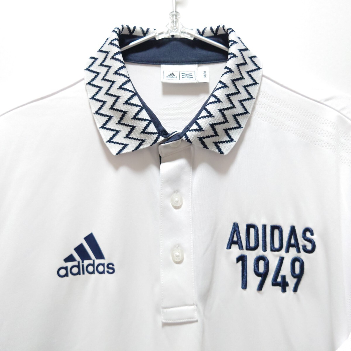 adidasGOLFアディダス　ゴルフウェア　半袖ポロシャツ　メンズM【美品】白ホワイト　おしゃれ