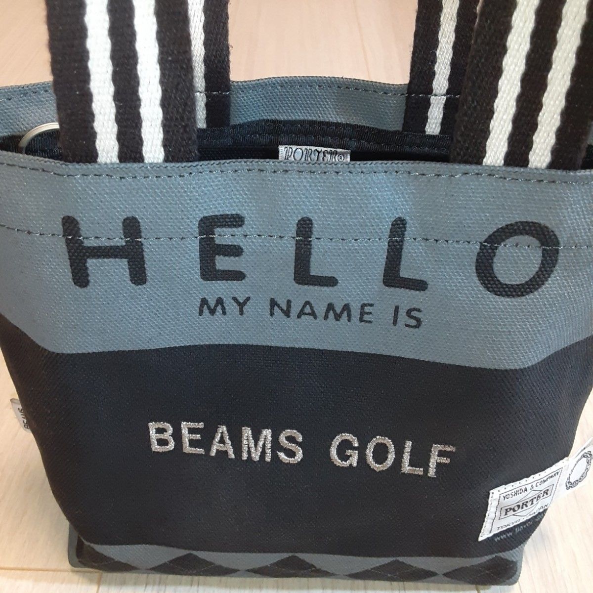 PORTER×BEAMS GOLF 別注　ハロートートバッグ　ブラック/グレー