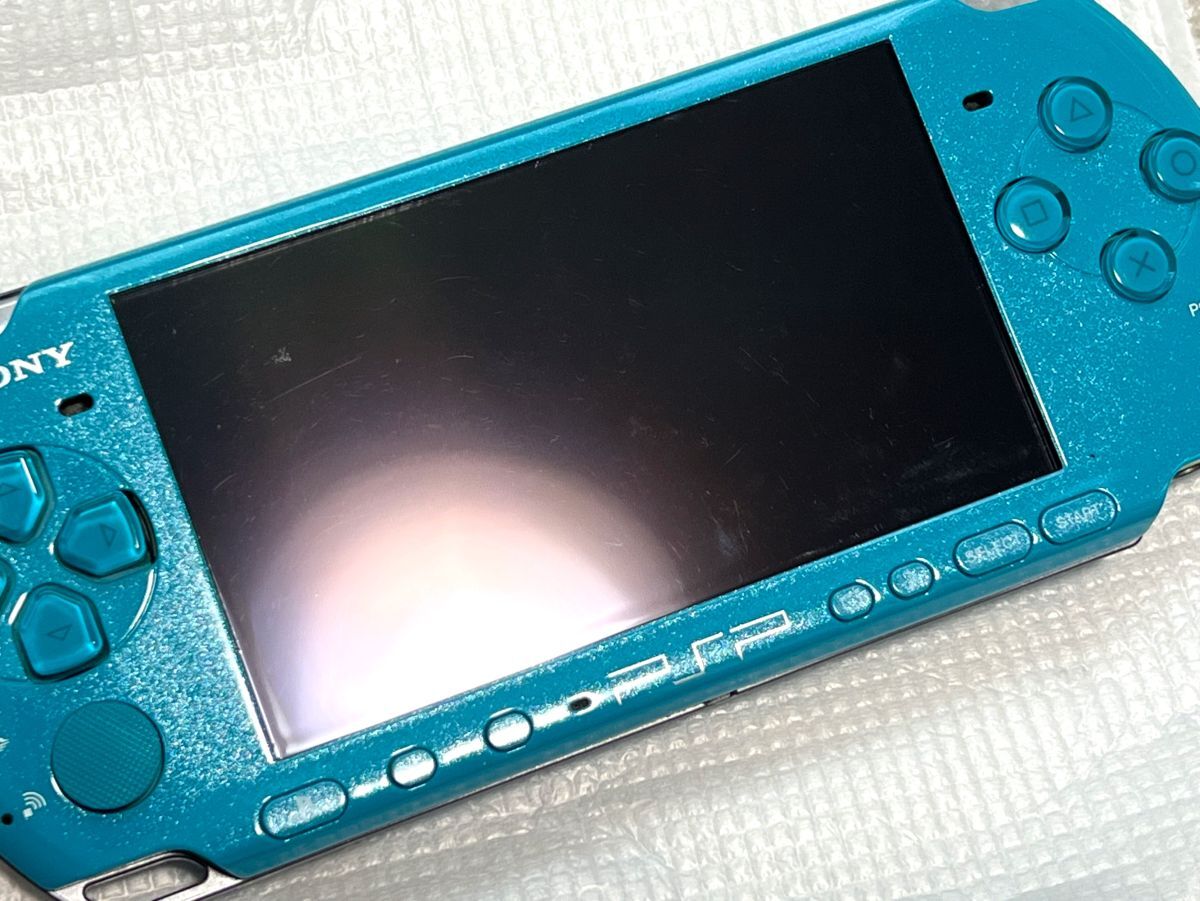〈準美品・日本未発売色・アジア版〉PSP-3006（3000） 本体 ターコイズグリーン ＋メモリースティック 16GB PlayStation Portable 薄型の画像4