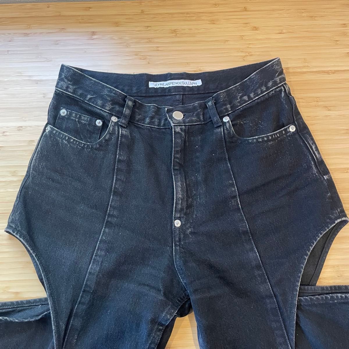 JOHNLAWRENCESULLVAN Washed Denim Hollowed Out Pants Sサイズ