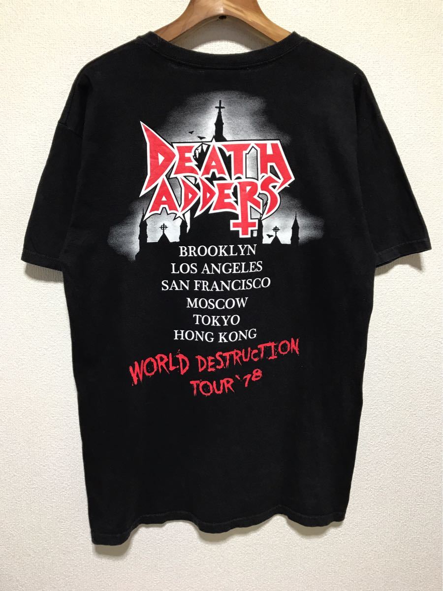 [即決古着]MISHKA/ミシカ/DEATH ADDERS/WORLD DESTRUCTION TOUR '78/キープウォッチTシャツ/目玉/ブラック/USA製/Mサイズ_画像2