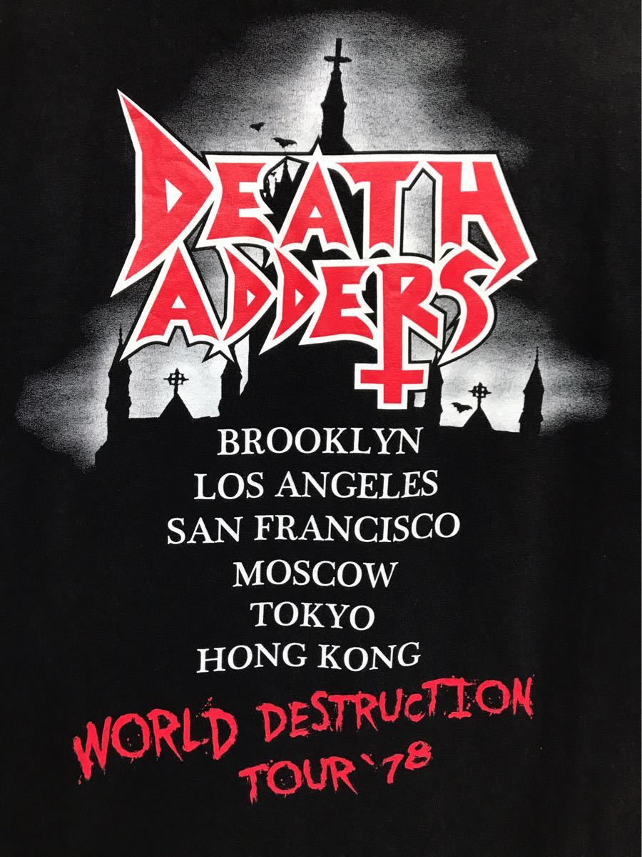 [即決古着]MISHKA/ミシカ/DEATH ADDERS/WORLD DESTRUCTION TOUR '78/キープウォッチTシャツ/目玉/ブラック/USA製/Mサイズ_画像4