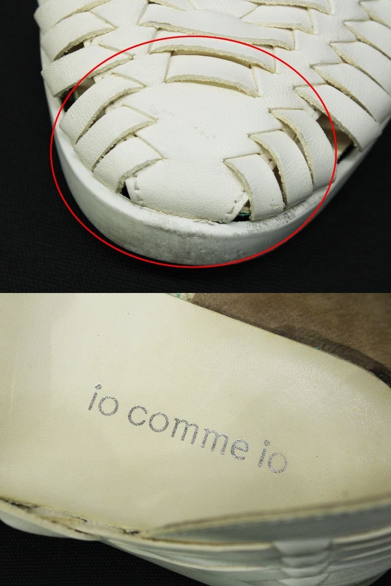  прекрасный товар Io com Io /senso Uni ko гонки выше плетеный вверх плоская обувь / сандалии белый rj025