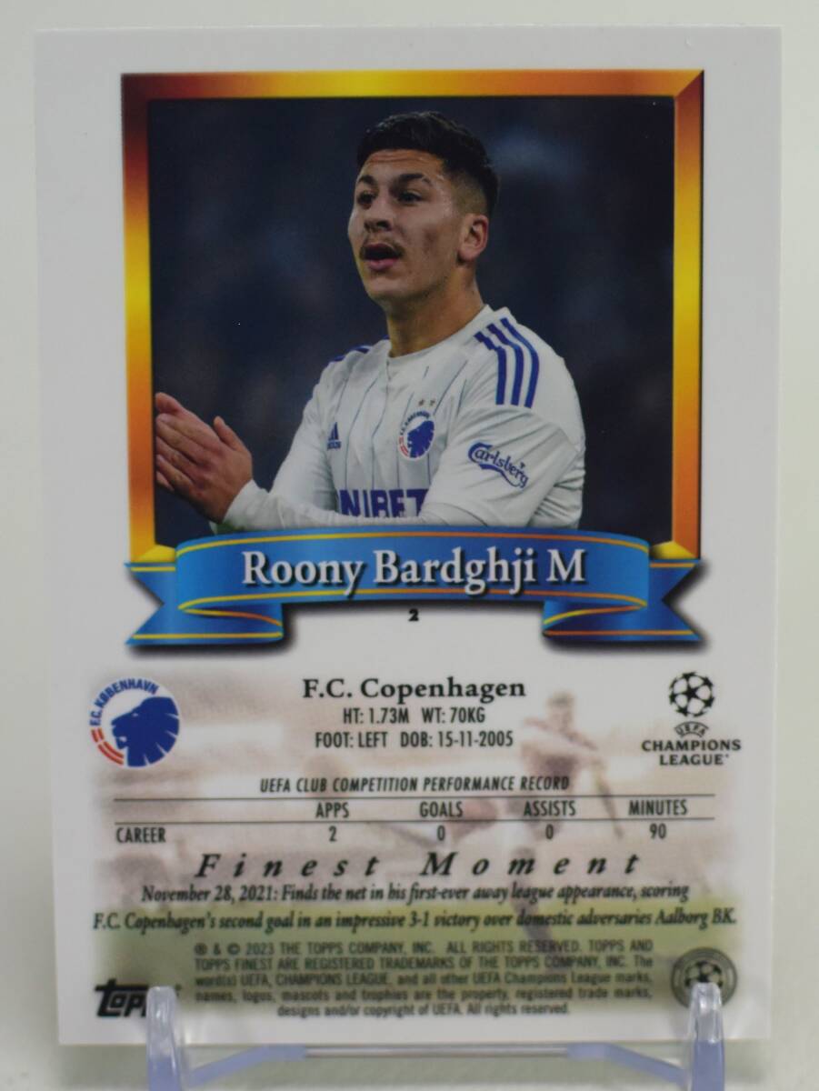 2023 Topps Finest Flashbacks Roony Bardghji ルーニー バルジ Sweden サッカー ルーキー カード_画像2