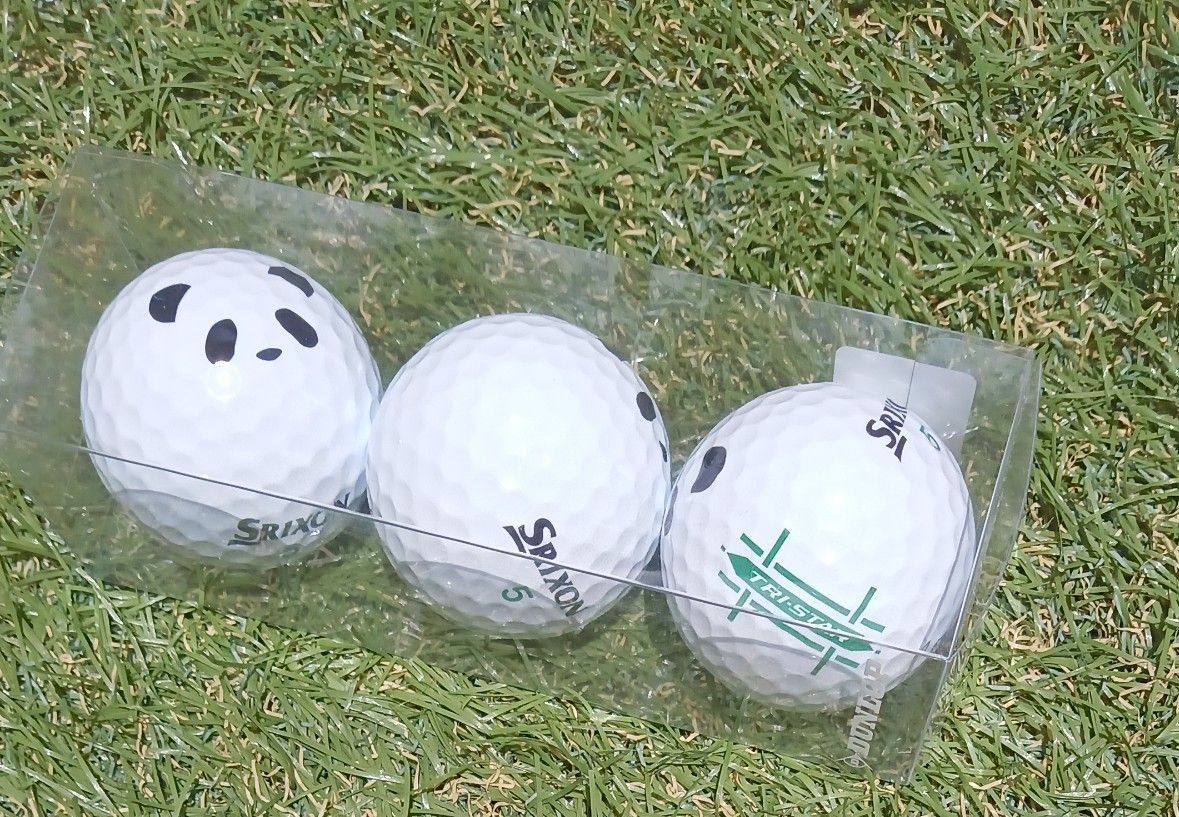 クリームパンダ! ゴルフボール3点 新品 未完封 SRIXON パンダ ゴルフボール 3個 アドベンチャー