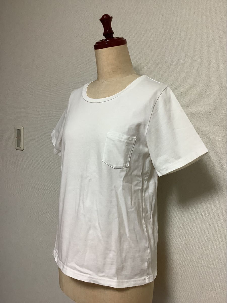 Tシャツ 半袖 カットソー 白 コットン ホワイト　アース　ミュージックアンドエコロジー