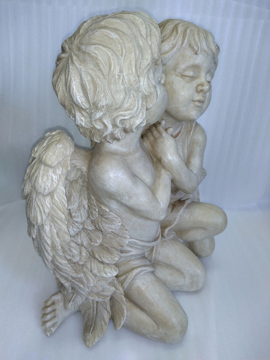 K236 天使のカップル像 ガーデンキス 天使の彫刻樹脂 インテリア ディスプレイ_画像4
