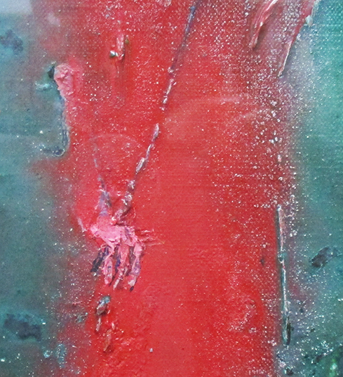 岩田安郎『バイオリンをひく』油彩、キャンバス　M4号　ノーサイン 額、箱付き　額裏にシール　愛知県一宮市_画像4