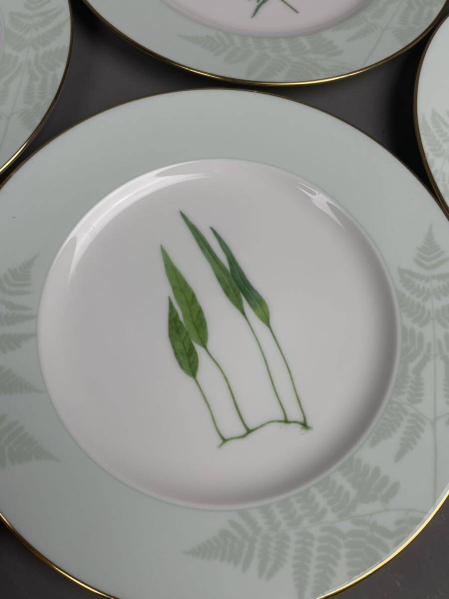 Noritake GRAND VERT Bone China 4622 皿 5枚 ノリタケ ボーンチャイナ プレート 食器 ブランド グランヴェール レリーフの画像5