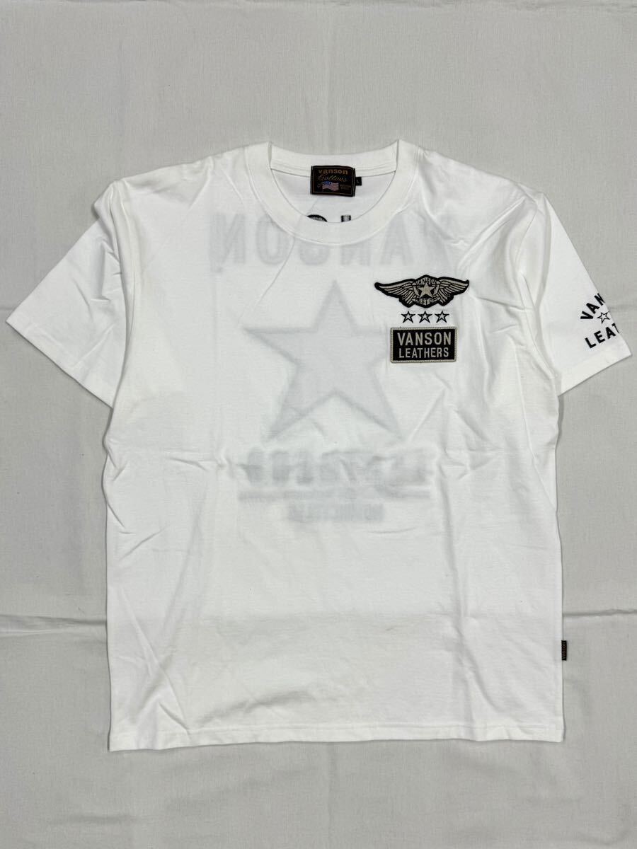 VANSON バンソン TEE 半袖Tシャツ NVST-2323 オフホワイト Lサイズの画像2
