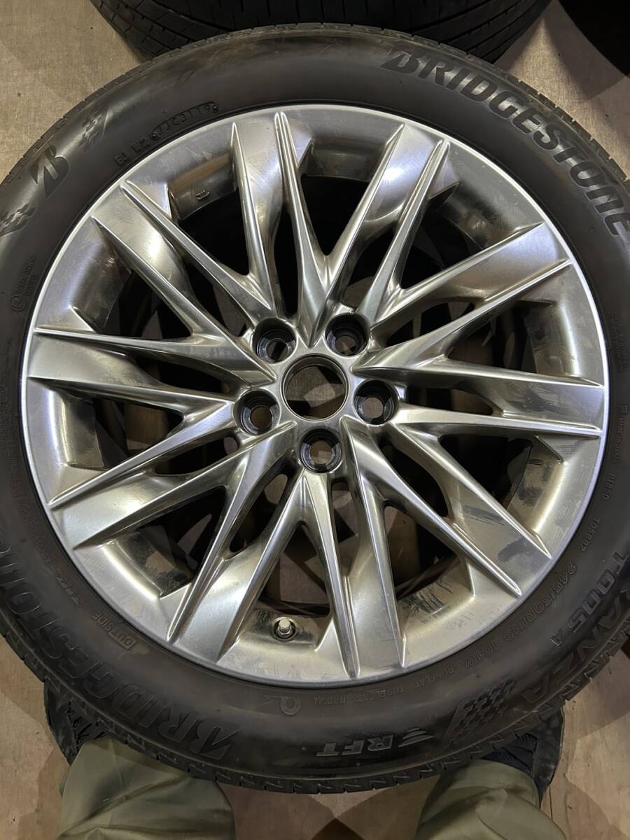 中古夏タイヤホイールセット 245/50R19 BRIDGESTONE TURANZA T005A レクサス純正アルミ 19x8+25 5/120 4本セット ★☆送料安★☆_画像2