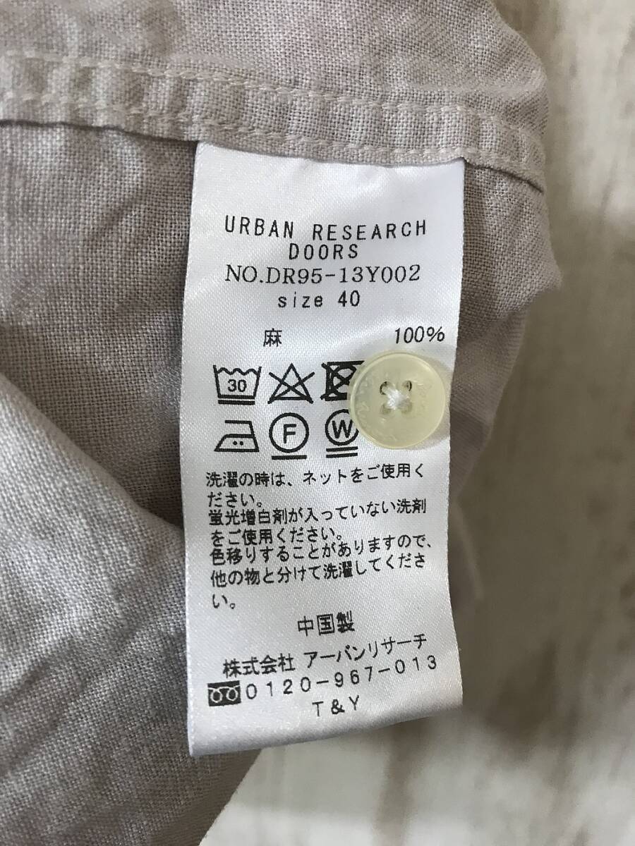800*[ европейский linen рубашка лен 100%]URBAN RESEARCH DOORS Urban Research 40 серый ju