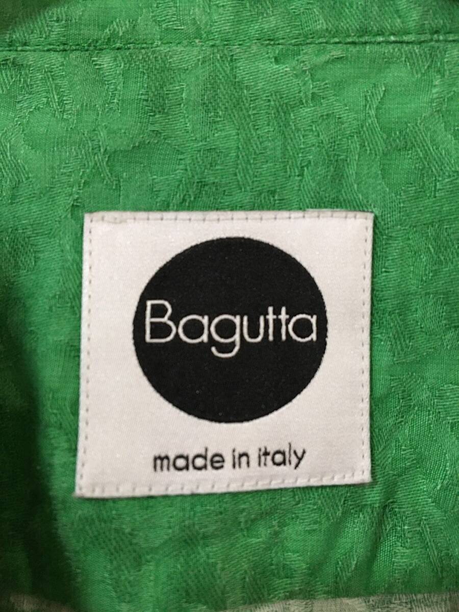 801☆【イタリア製 ホリゾンタルカラ―シャツ】Bagutta バグッタ 緑の画像7