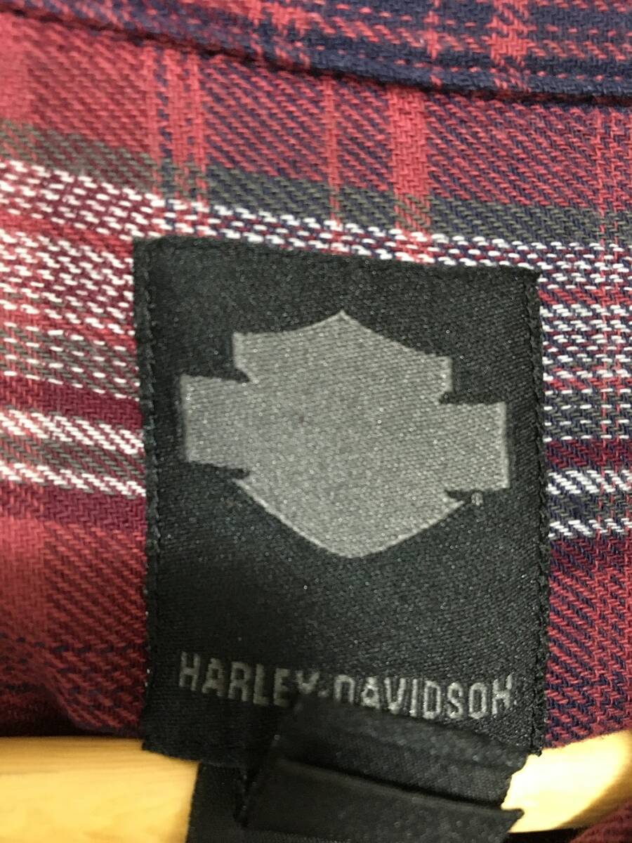 919☆【チェック ワークシャツ】HARLEY-DAVIDSON ハーレーダビッドソン マルチカラー Mの画像4