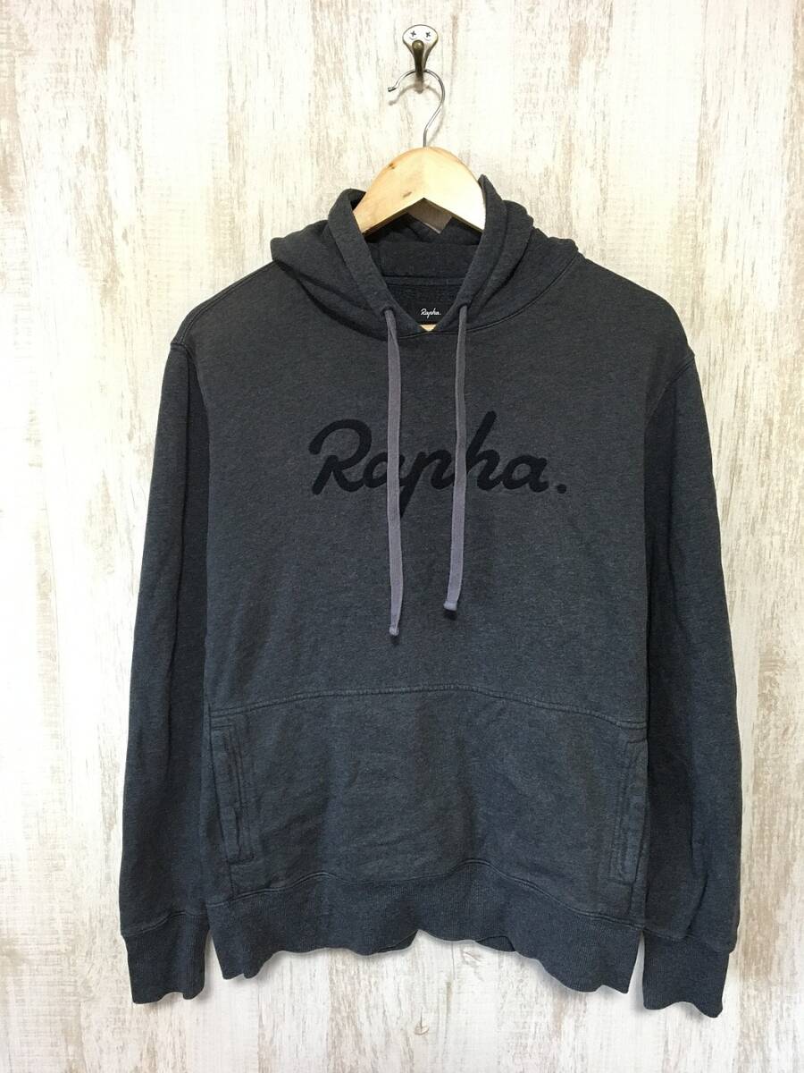 925☆【フロントロゴ スウェットパーカー】Rapha ラファ M グレーの画像2