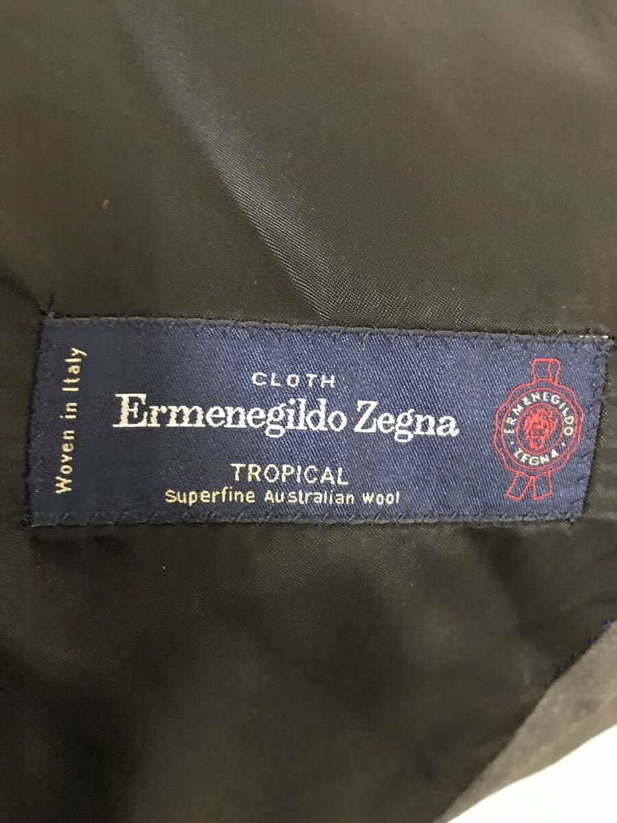 J140☆【グラフチェック シングルスーツ】Ermenegildo Zegna エルメネジルド ゼニア ジャケット パンツ グレー 2B 背抜きの画像5