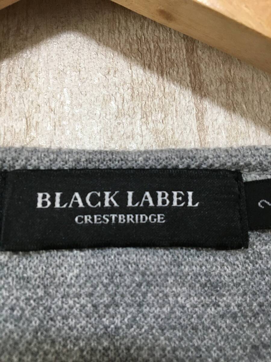 932☆【コットンニットカットソー ロンT】BLACK LABEL CRESTBRIDGE クレストブリッジ 2 グレー_画像4