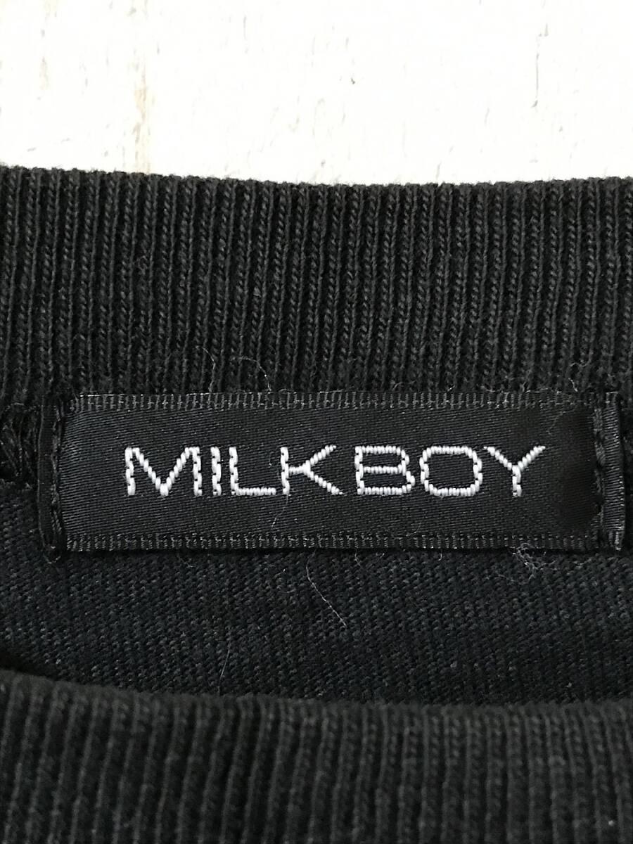 973*[DOGPOUND MB длинный футболка ]MILKBOY Milkboy чёрный long T