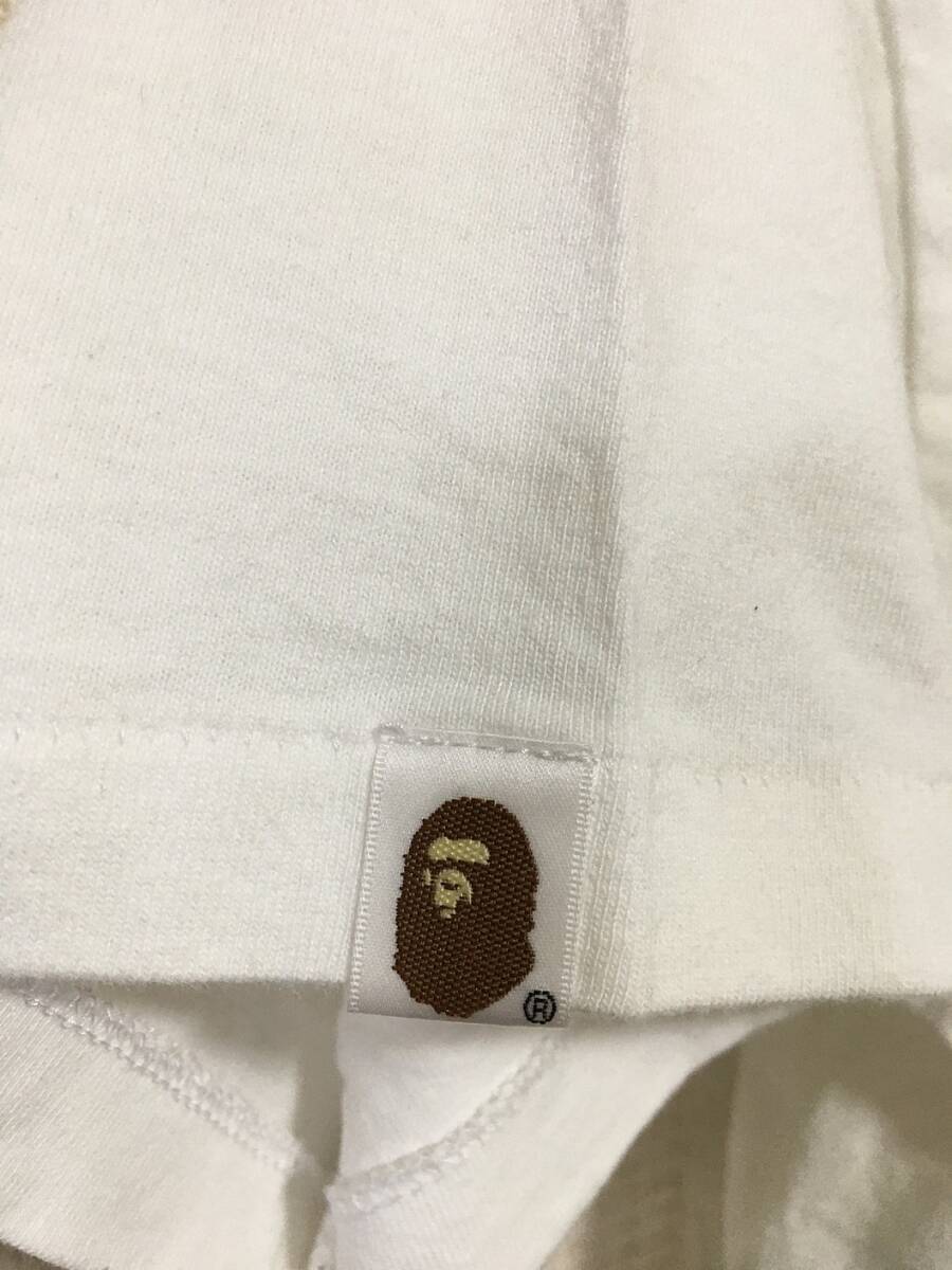 281☆【ローリング ストーンズ コラボTシャツ】A BATING APE BAPE エイプ 白 M_画像4