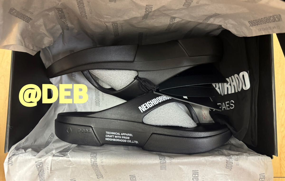NEIGHBORHOOD 2024SS NH X PAES FLIPFLOP BLACK 26cm NEIGHBORHOOD 2024SS NH X PAES FLIPFLOP BLACK 26cm
