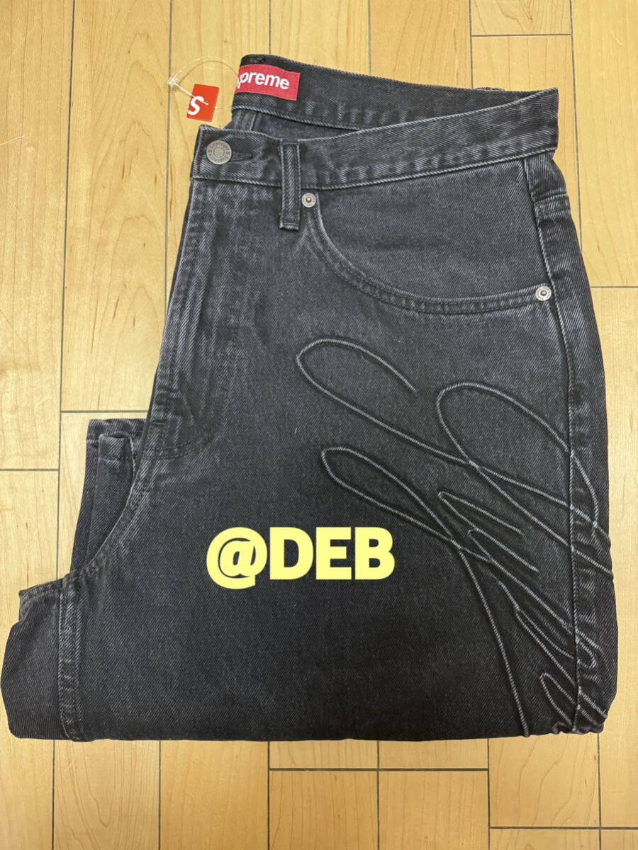 Supreme Script Baggy Denim Short Washed Black 32インチ M Supreme Script Baggy Denim Short Washed Black 32インチ M