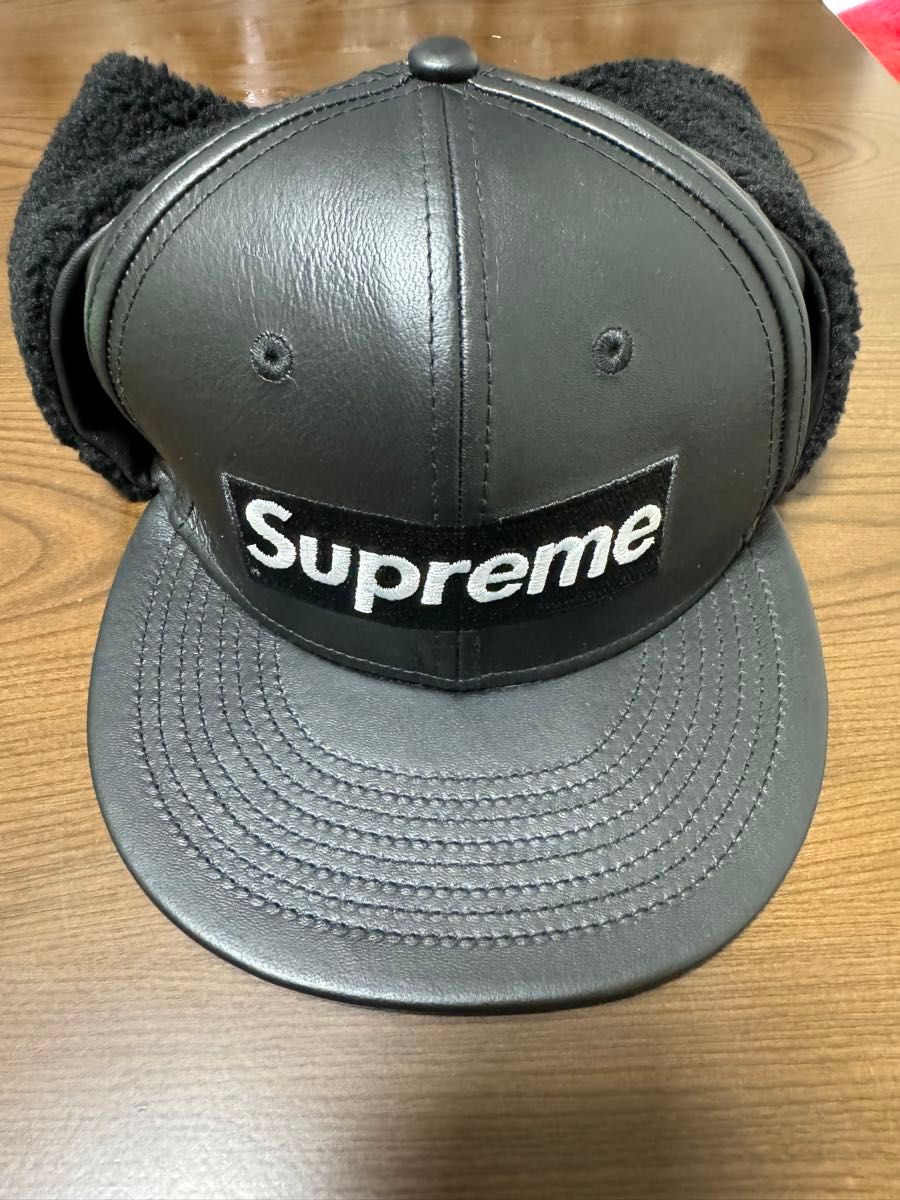 supreme　シュプリーム　レザーイヤーフラップキャップ