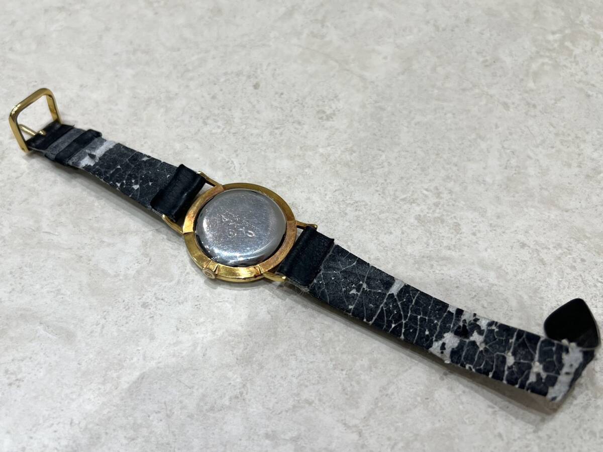 M4008 1円～ CYMA FLEX 自動巻き メンズ 腕時計 ヴィンテージ ジャンク レザーベルト ゴールドカラーの画像3