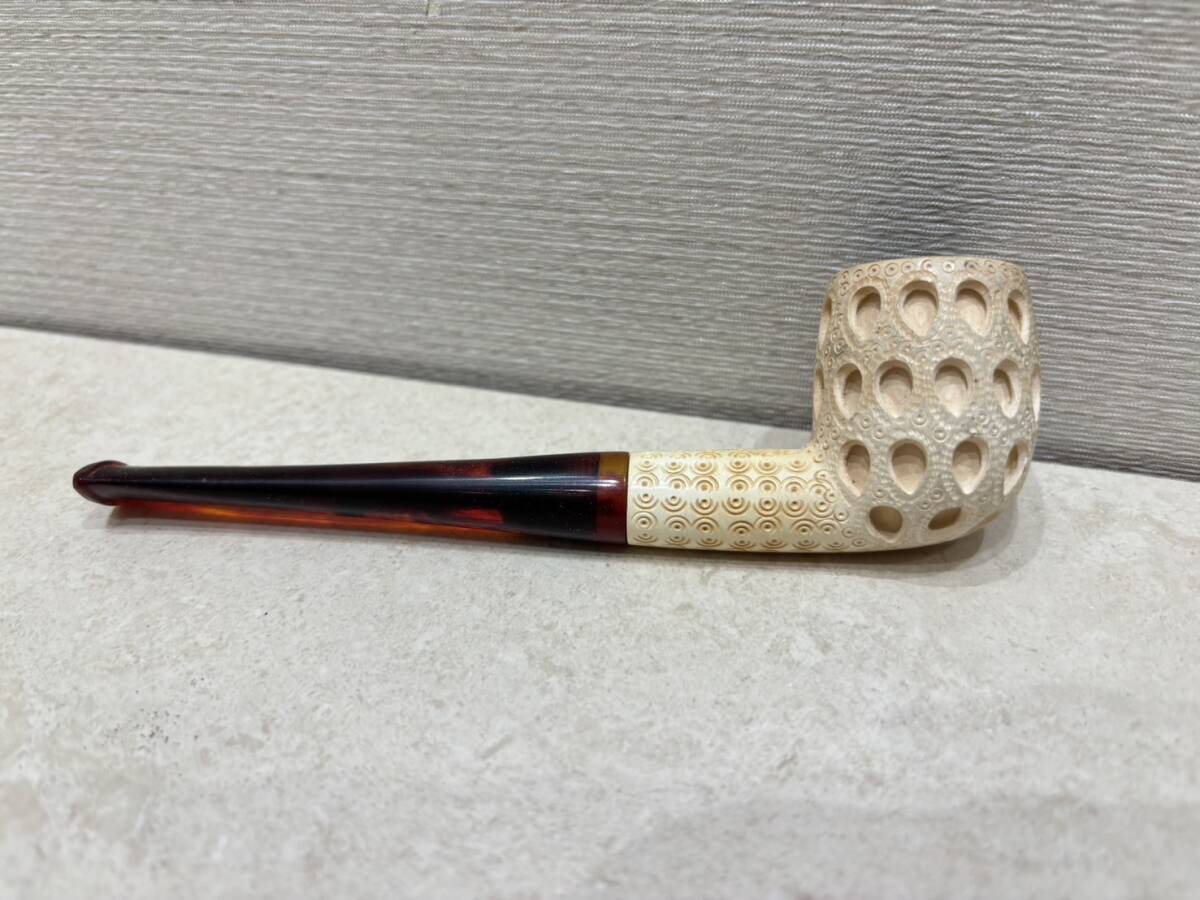 M4125　 メシャム meerschaum 喫煙具 パイプ 　タバコ　 海泡石　ケース付_画像2